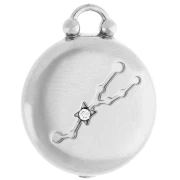 Ciondolo rotondo reversibile 17 mm segno zodiacale Toro - Acciaio inossidabile 304 x1