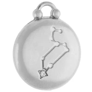 Ciondolo rotondo reversibile 17 mm segno zodiacale Leone - Acciaio inossidabile 304 x1