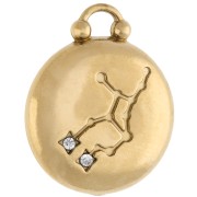 Ciondolo rotondo reversibile 17 mm segno zodiacale Vergine - Acciaio inossidabile 304 Gold x1