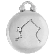 Ciondolo rotondo reversibile 17 mm segno zodiacale Bilancia - Acciaio inossidabile 304 x1