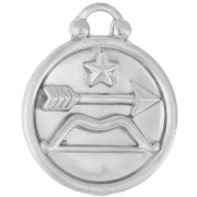 Ciondolo rotondo reversibile 17 mm segno zodiacale Sagittario - Acciaio inossidabile 304 x1