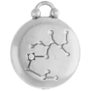 Ciondolo rotondo reversibile 17 mm segno zodiacale Sagittario - Acciaio inossidabile 304 x1