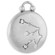 Ciondolo rotondo reversibile 17 mm segno zodiacale Acquario - Acciaio inossidabile 304 x1