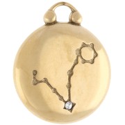 Ciondolo rotondo reversibile 17 mm segno zodiacale Pesci - Acciaio inossidabile 304 Gold x1