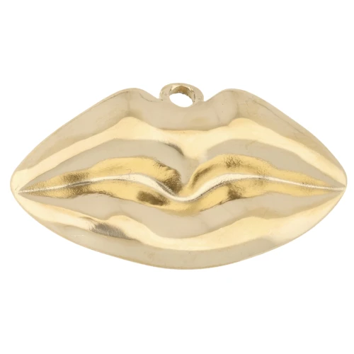 Ciondolo a forma di bocca 13x25 mm - Acciaio inossidabile 304 Gold x1