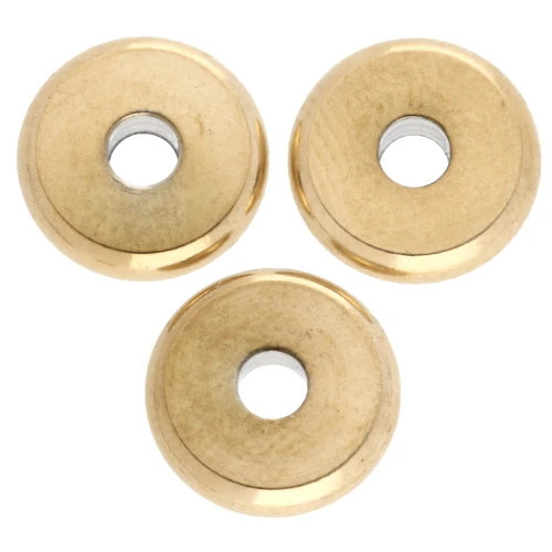 Perle di rondella Heishi - disco piatto 8x2 mm - acciaio inossidabile 304L Gold x10