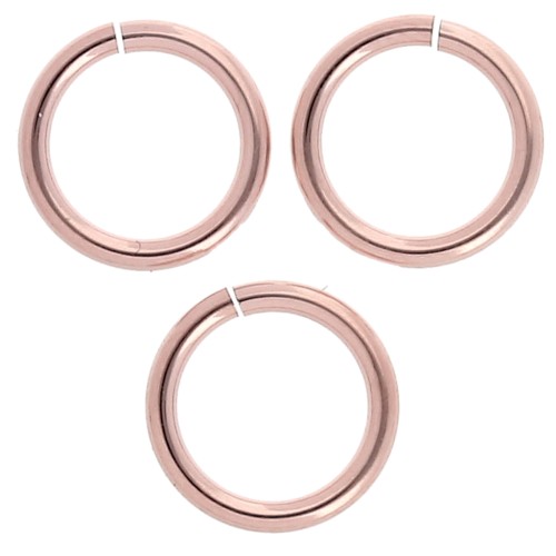 Regalo - Anelli aperti 8x1 mm - Oro rosa (oro laminato) x5