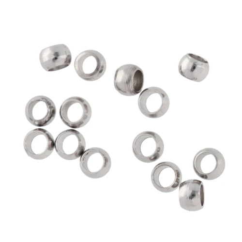 Perle rotonde schiacciabili 2 mm - acciaio inox 316 x100