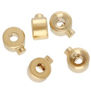 Schiaccini da dischetto 3x2 mm - 2 in 1 - Dorati con oro fino x20
