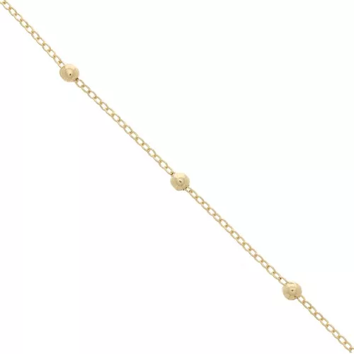 Catena decorata palline 1,7 e 3,5 mm - dorato x1m