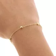 Catena decorata palline 1,7 e 3,5 mm - dorato x1m