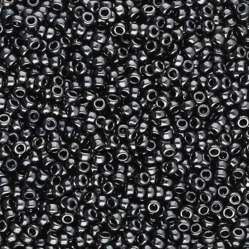 Rocaille Miyuki 15/0 55096 - Ematite nera sottovuoto completa x8g