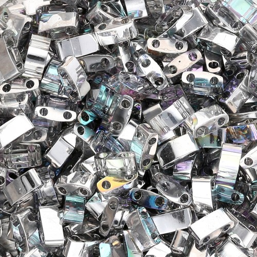 Perline Miyuki Half Tila 5x2.3x1.9 mm HTL-55017 - Cristallo Argento Arcobaleno x10g