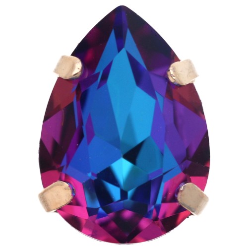 Cristallo incastonato Aurora A4320 Drop 14x10 mm - Dorato - Crystal Violet Blue x1