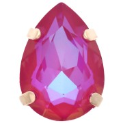 Cristallo incastonato Aurora A4320 Drop 14x10 mm - Dorato - Crystal Royal Red Delite x1