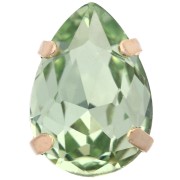 Cristallo incastonato Aurora A4320 Drop 14x10 mm - Dorato - Crisolito x1