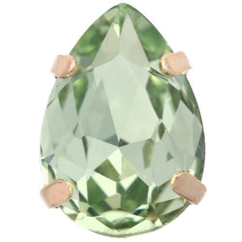 Cristallo incastonato Aurora A4320 Drop 14x10 mm - Dorato - Crisolito x1
