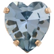 Cristallo incastonato Aurora Coeur A4831 Antique Heart 11x10 mm - Dorato - Light Sapphire x1