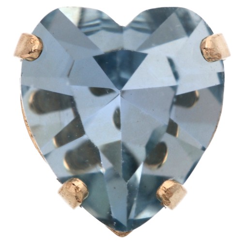 Cristallo incastonato Aurora Coeur A4831 Antique Heart 11x10 mm - Dorato - Light Sapphire x1