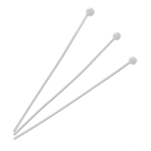 Chiodi a testa sferica 26x0,5 mm - Argento x50