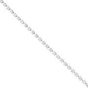 Catena di strass in ottone con cristallo tagliato 3,20 mm - Placcata argento - Cristallo x50cm