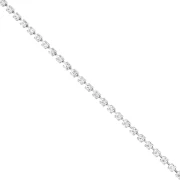 Catena di strass in ottone con cristallo tagliato 3,20 mm - Placcata argento - Cristallo x50cm