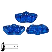 Perle di vetro Delos® di Puca® 6x11 mm - Trasparente Blu Costellazione x10g
