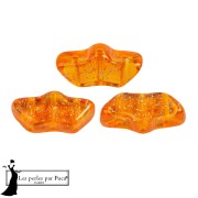 Perle di vetro Delos® di Puca® 6x11 mm - Costellazione trasparente arancione x10g