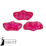 Perle di vetro Delos® di Puca® 6x11 mm - Tr Constellation Pink Fuchsia x10g