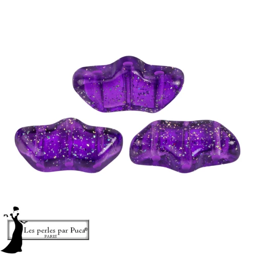 Perle di vetro Delos® di Puca® 6x11 mm - Costellazione trasparente Viola x10g