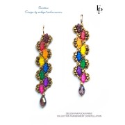 Perle di vetro Delos® di Puca® 6x11 mm - Costellazione trasparente Viola x10g