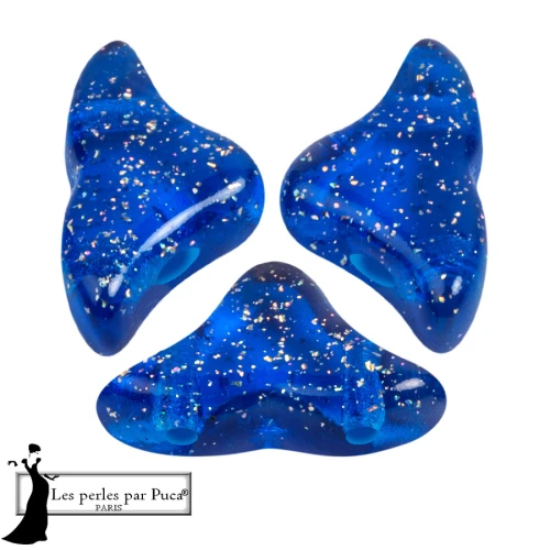 Perle di vetro Helios® di Puca® 6x10 mm - Costellazione blu trasparente x10g
