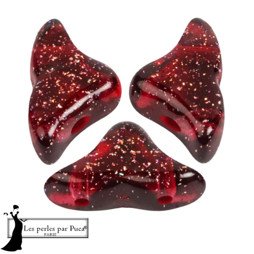 Perle di vetro Helios® di Puca® 6x10 mm - Costellazione trasparente Granato x10g