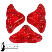 Perle di vetro Helios® di Puca® 6x10 mm - Costellazione trasparente rossa x10g