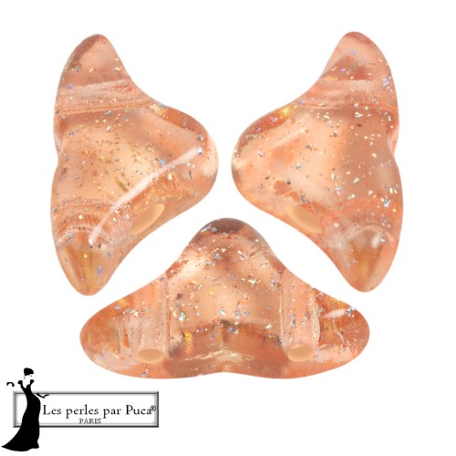 Perle di vetro Helios® di Puca® 6x10 mm - Costellazione trasparente rosa x10g