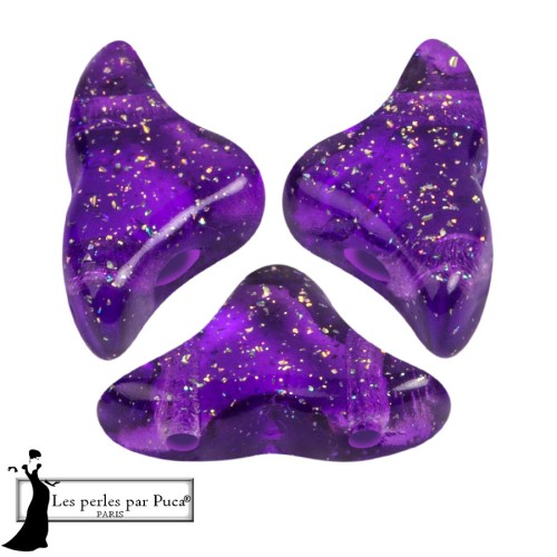 Perle di vetro Helios® di Puca® 6x10 mm - Costellazione trasparente Viola x10g