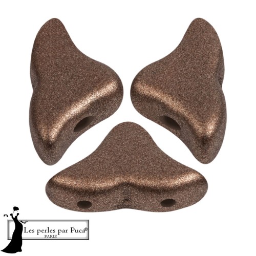 Perle di vetro Helios® di Puca® 6x10 mm - Metal Shine Maroon x10g