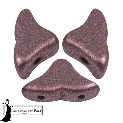 Perle di vetro Helios® di Puca® 6x10 mm - Metal Shine Plum x10g