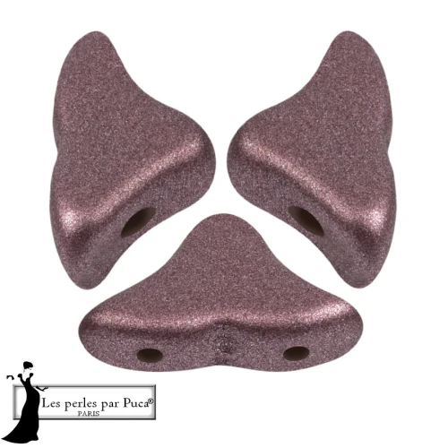 Perle di vetro Helios® di Puca® 6x10 mm - Metal Shine Plum x10g