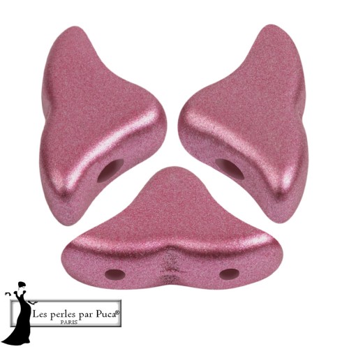 Perle di vetro Helios® di Puca® 6x10 mm - Metal Shine Powder Rose x10g