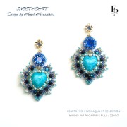 Perla cuore in vetro 16x15 mm - Mishmash Aqua x1