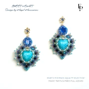 Perla cuore in vetro 16x15 mm - Mishmash Green x1