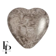 Perla di vetro a cuore 16x15 mm - Mishmash Taupe x1