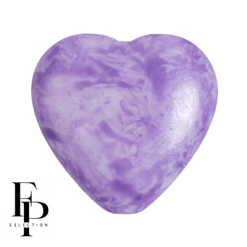 Perla cuore in vetro 16x15 mm - Mishmash Violet x1