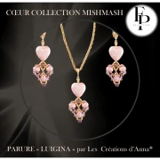 Perla cuore in vetro 16x15 mm - Mishmash Violet x1