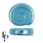 Perle di vetro a chiocciola da 13 mm - Pastel Aqua x6