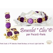 Perle di vetro a chiocciola da 13 mm - Pastello Bordeaux x6