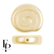 Perle di vetro a chiocciola 13 mm - Crema pastello x6