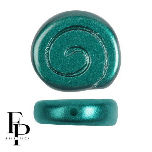 Perle di vetro a chiocciola 13 mm - Smeraldo pastello x6