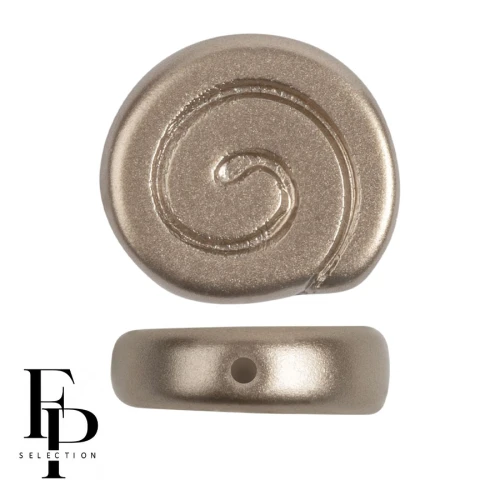 Perle di vetro a chiocciola 13 mm - Pastello marrone chiaro Coco x6